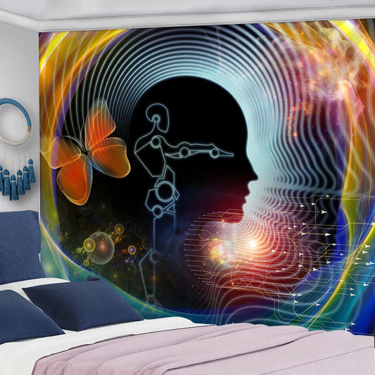 Decobites Psychedelic Mandala Tapestry for Dormitory, Living Room, Bedroom Wall Decor