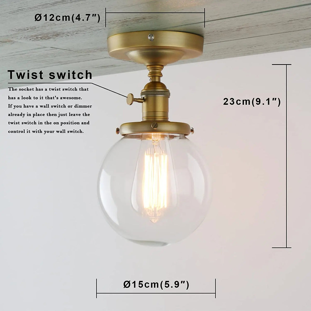 Decorbites™ Globen-Glas-Wandlampe: Moderne Wandlampe Vintage-Licht für die Hausdekoration