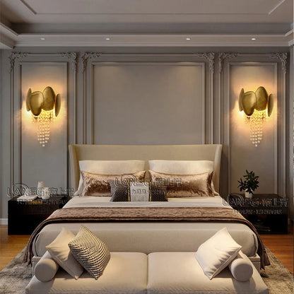 DecorBites™ Crystal Wall Lamp: Modern Luxury LED Lighting for Living Room, Bedroom, and Staircase