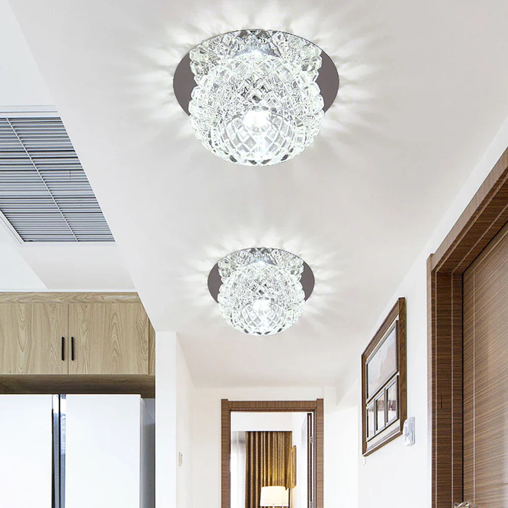 DecorBites™ Crystal LED Ceiling Chandelier for Aisle, Balcony, Porch, and Corridor Lighting