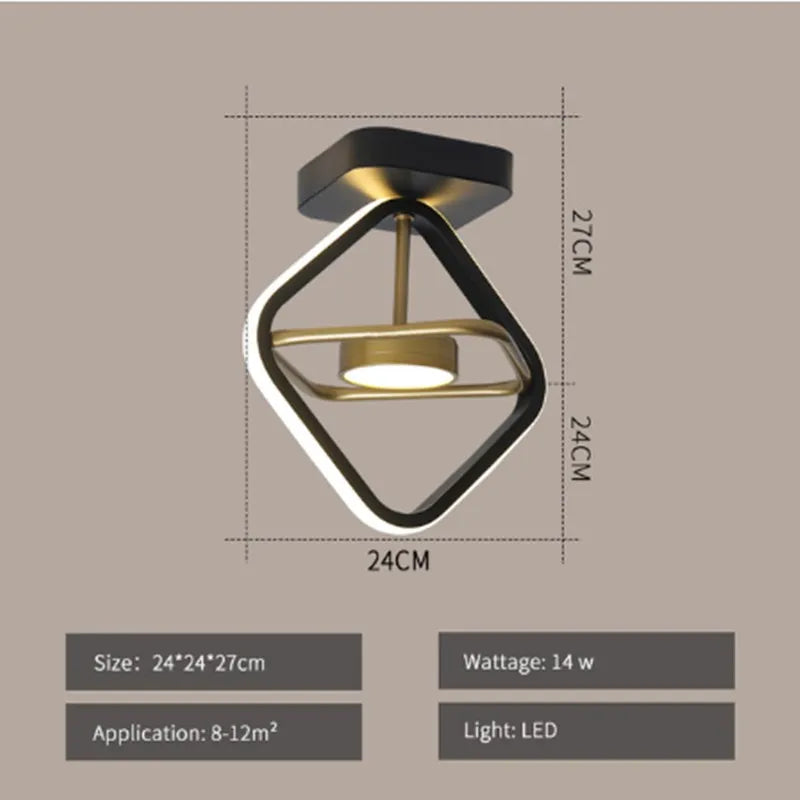 DecorBites™ LED Ceiling Light Chandelier for Home Living Room Bedroom Dining Decor, Gold/Black Fixtures