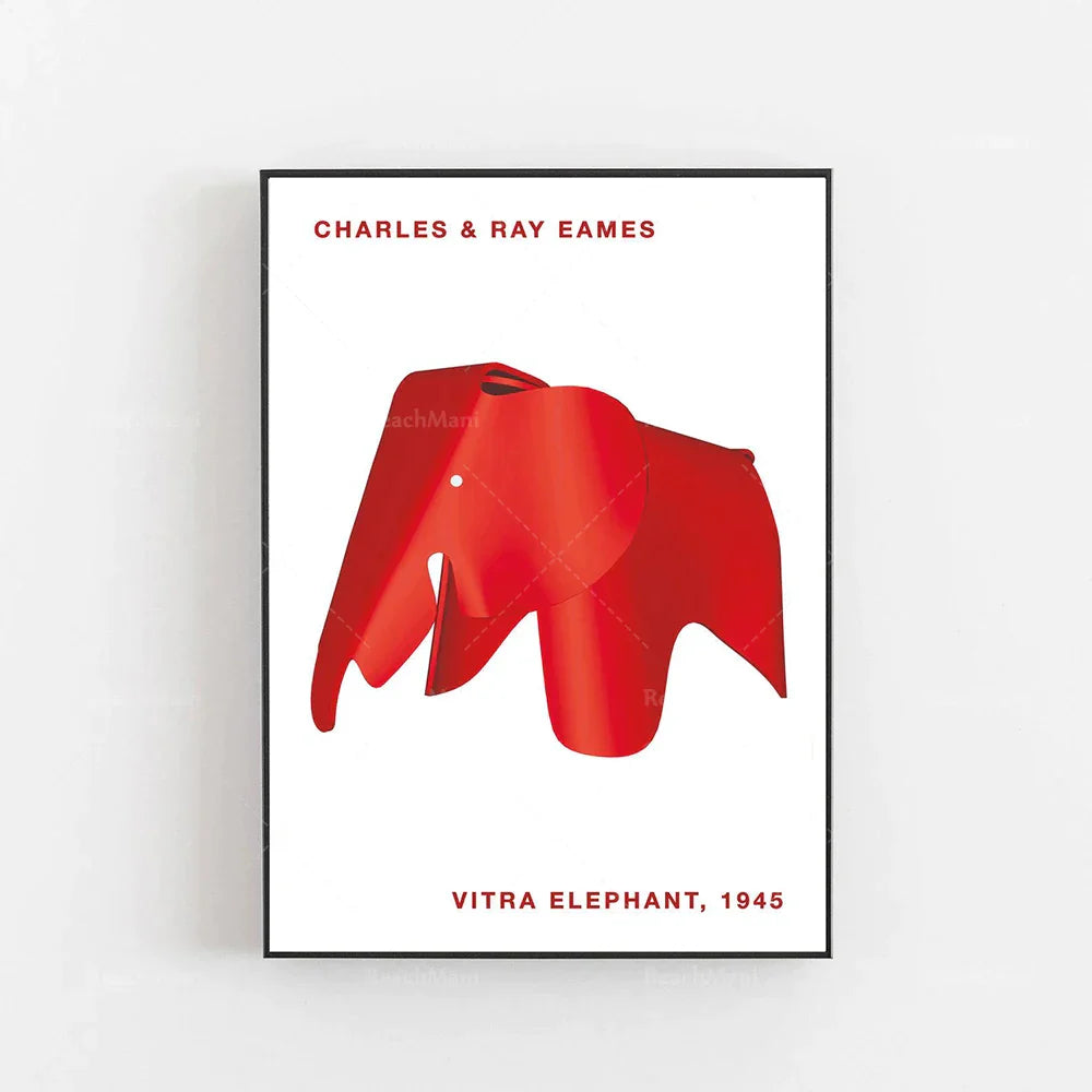 DecorBites™ Elephant Bauhaus Canvas Print for Children's Room Wall Decor