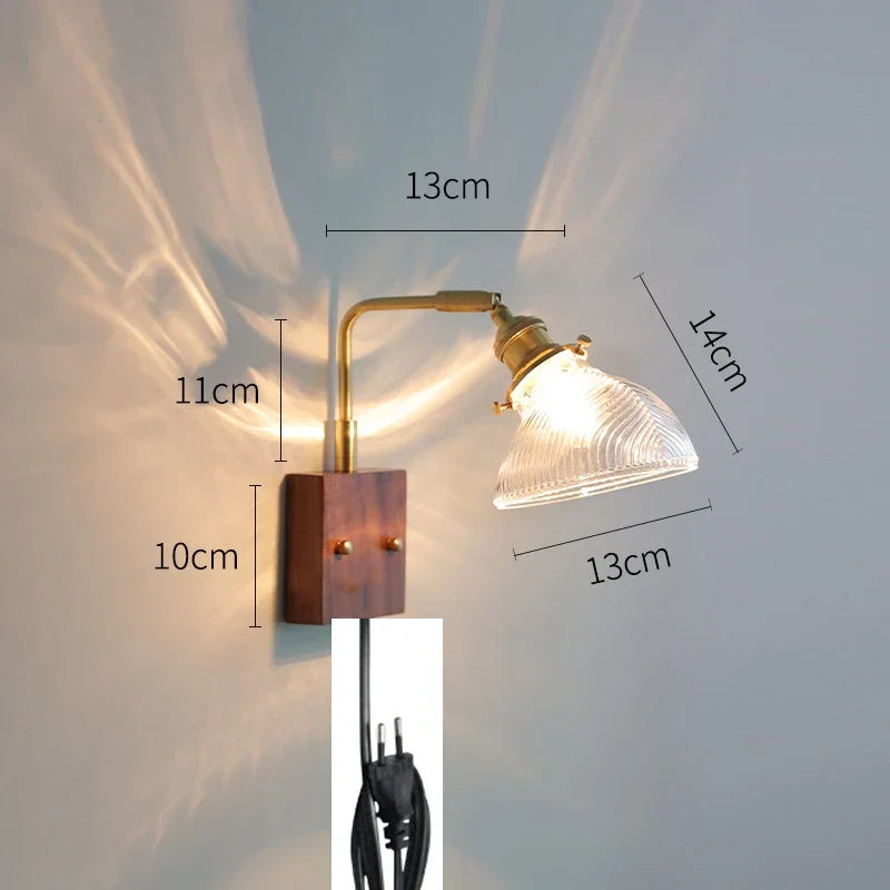 DecorBites™ Clear Glass LED Wall Lights with Pull Chain Switch, Rotate Modern Nordic Wall Lamp