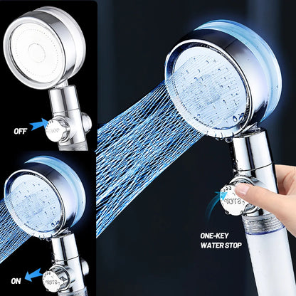 DecorBites™ 7-Color LED Handheld Shower Head with Stop Button and High Pressure Nozzle