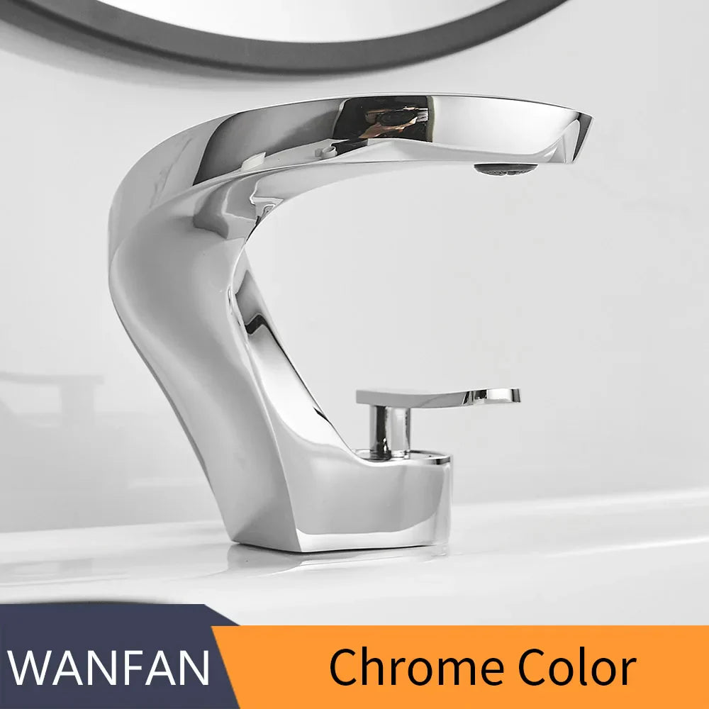 DecorBites™ Basin Faucet Modern Brass Mixer Tap for Elegant Bathroom, Single Handle