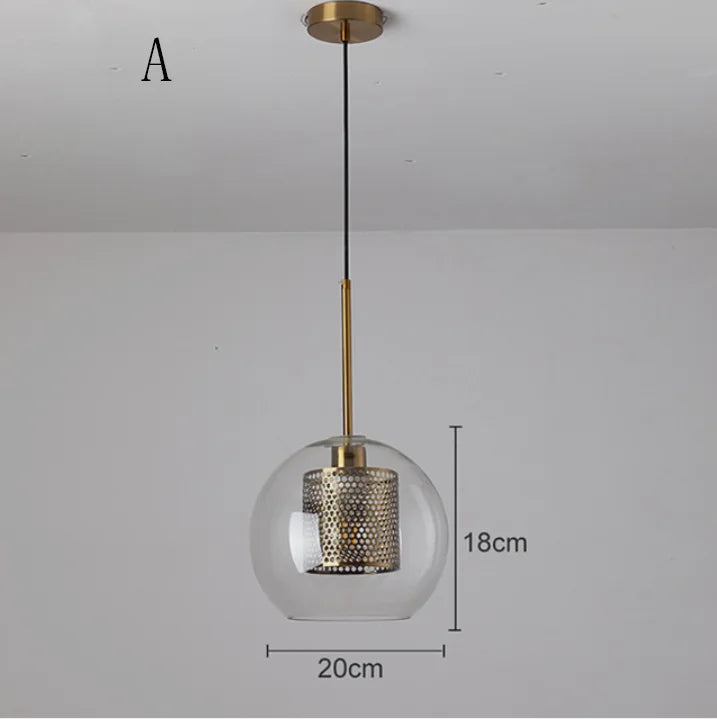 DecorBites™ Glass Ball Pendant Light: Modern Hanging Lamp for Kitchen, Dining, Living Room