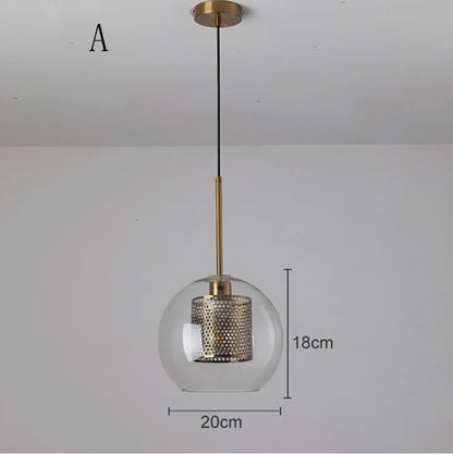 DecorBites™ Glass Ball Pendant Light: Modern Hanging Lamp for Kitchen, Dining, Living Room