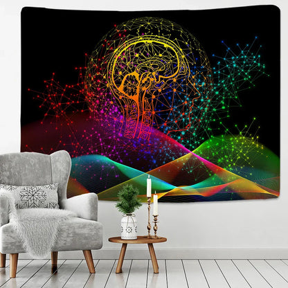 Decobites Psychedelic Mandala Tapestry for Dormitory, Living Room, Bedroom Wall Decor