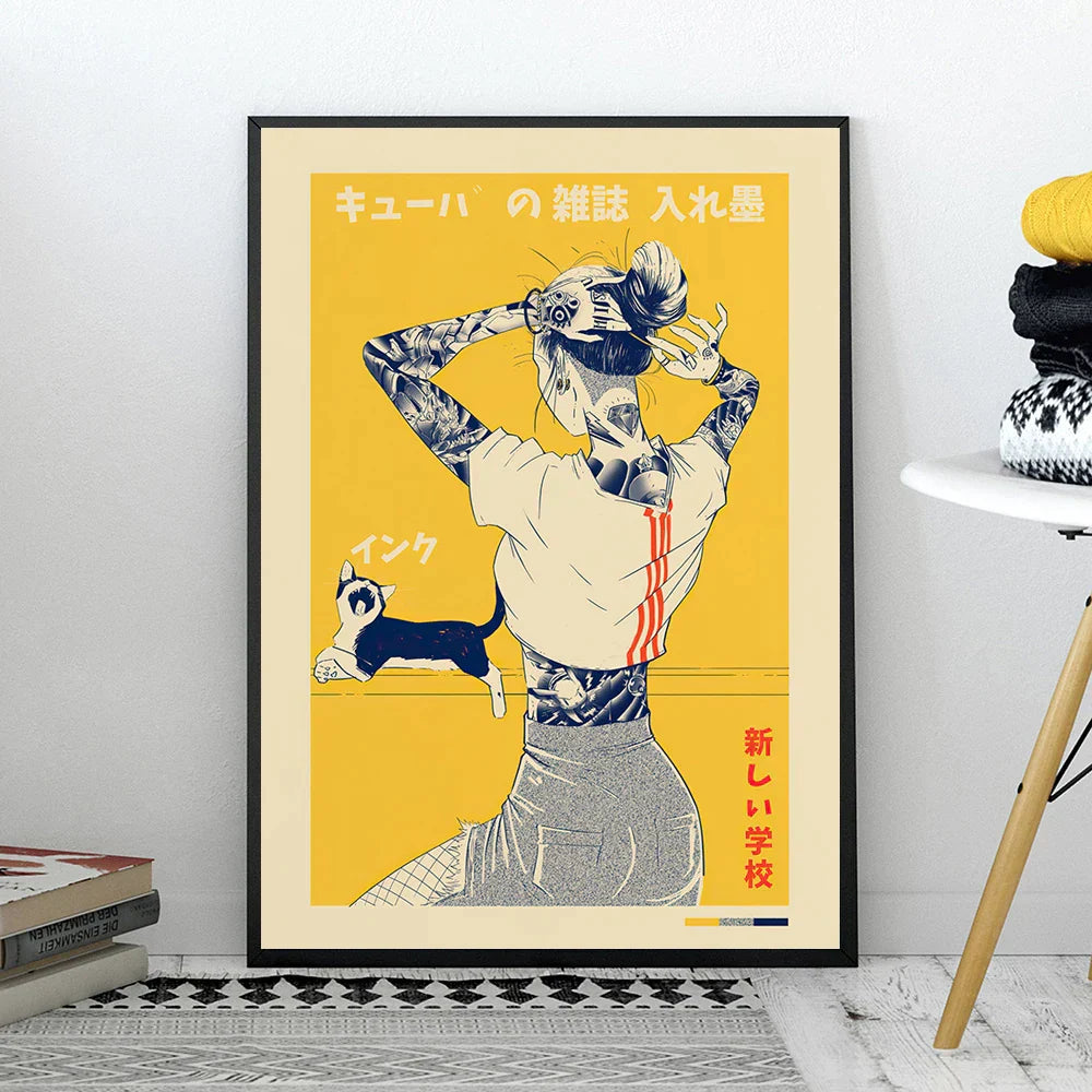 Vintage Cat Canvas Poster