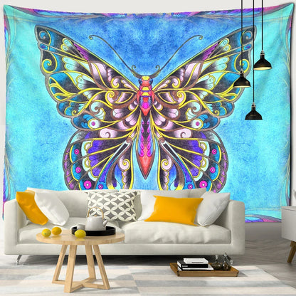 Decobites Moon Phase Butterfly Tapestry: Psychedelic Bohemian Aesthetics Home Decor