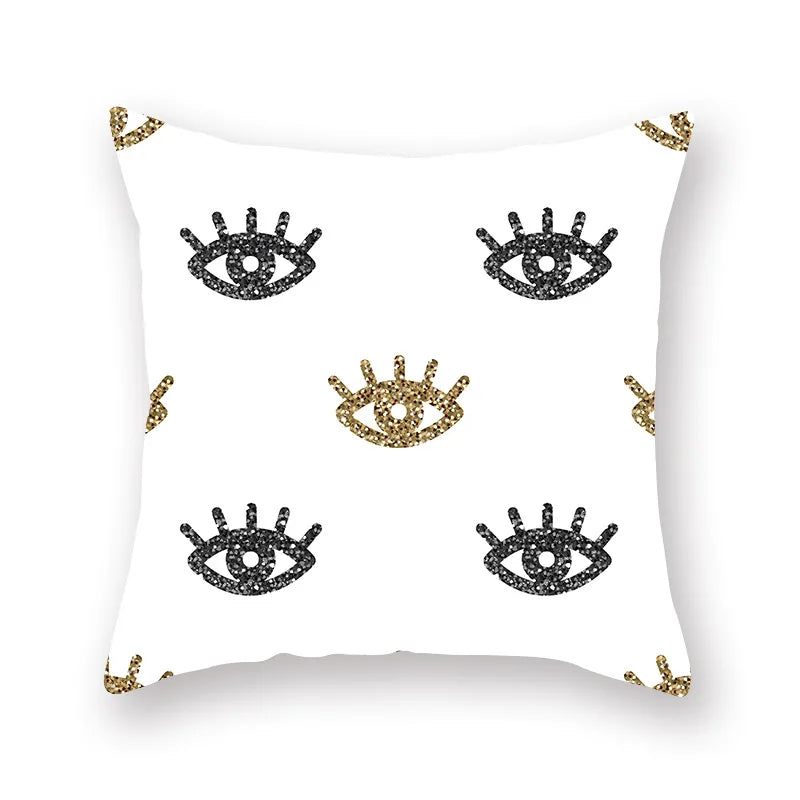 غطاء وسادة بطبعة خطوط نجمية هندسية من ديكوربايتس™ - للبيع بالجملة، 45×45 سم