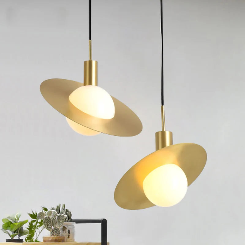Decorbites™ Lámpara de araña LED E27 dorada para dormitorio y sala de estudio