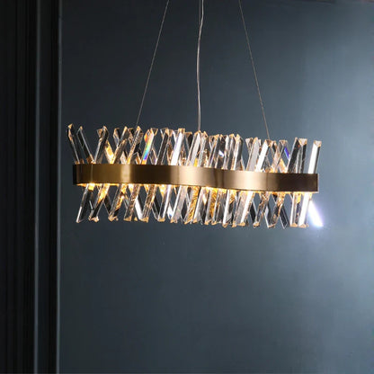 DecorBites™ Gold Crystal LED Chandelier for Dinning Room