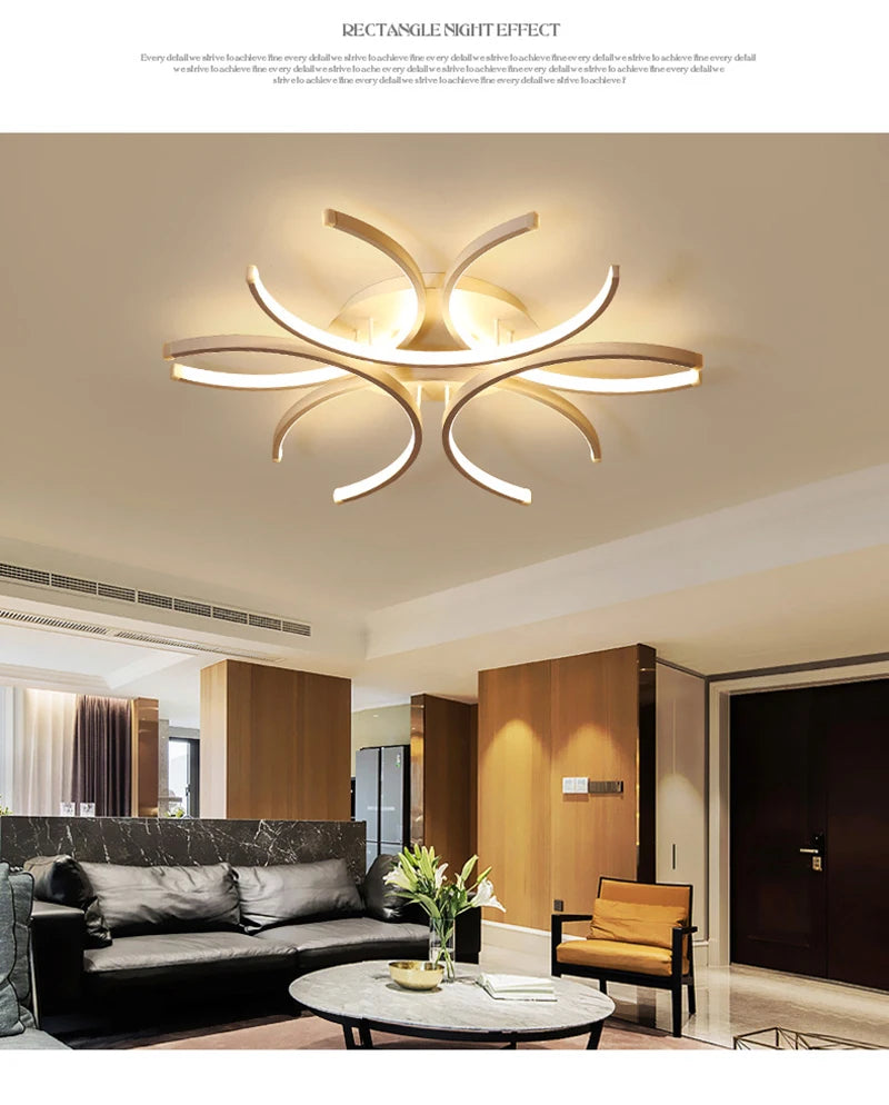 White Modern LED Chandelier For Bedroom Or Dining