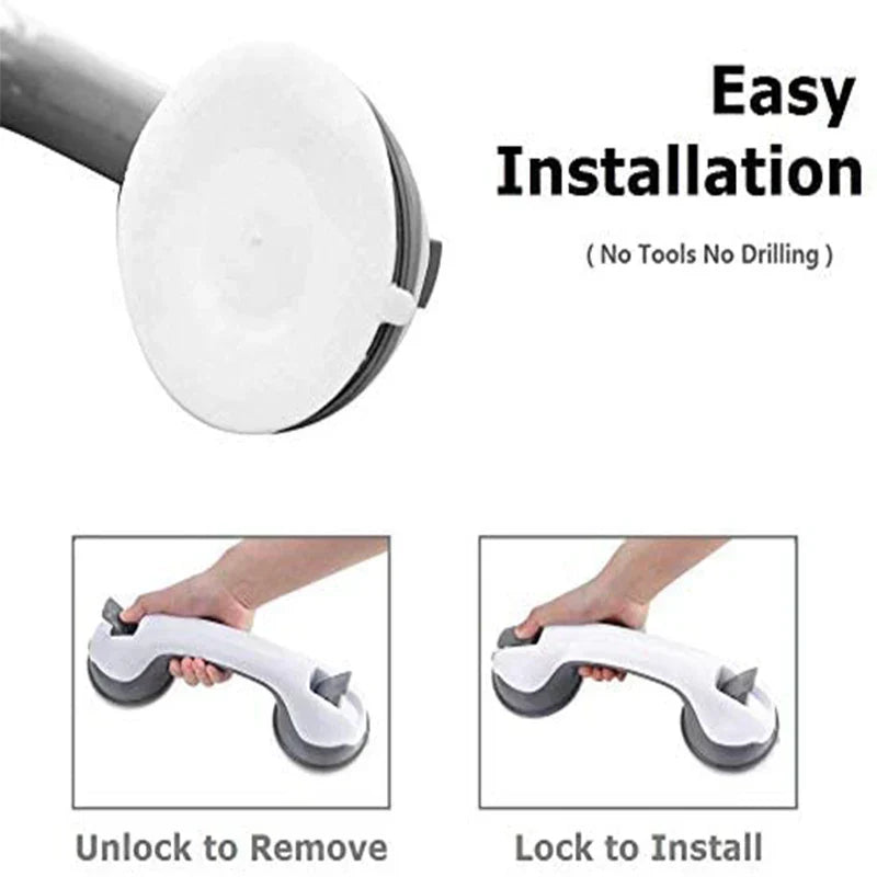 DecorBites™ Bathroom Safety Grab Bar Handle for Elderly - Suction Cup Handrail