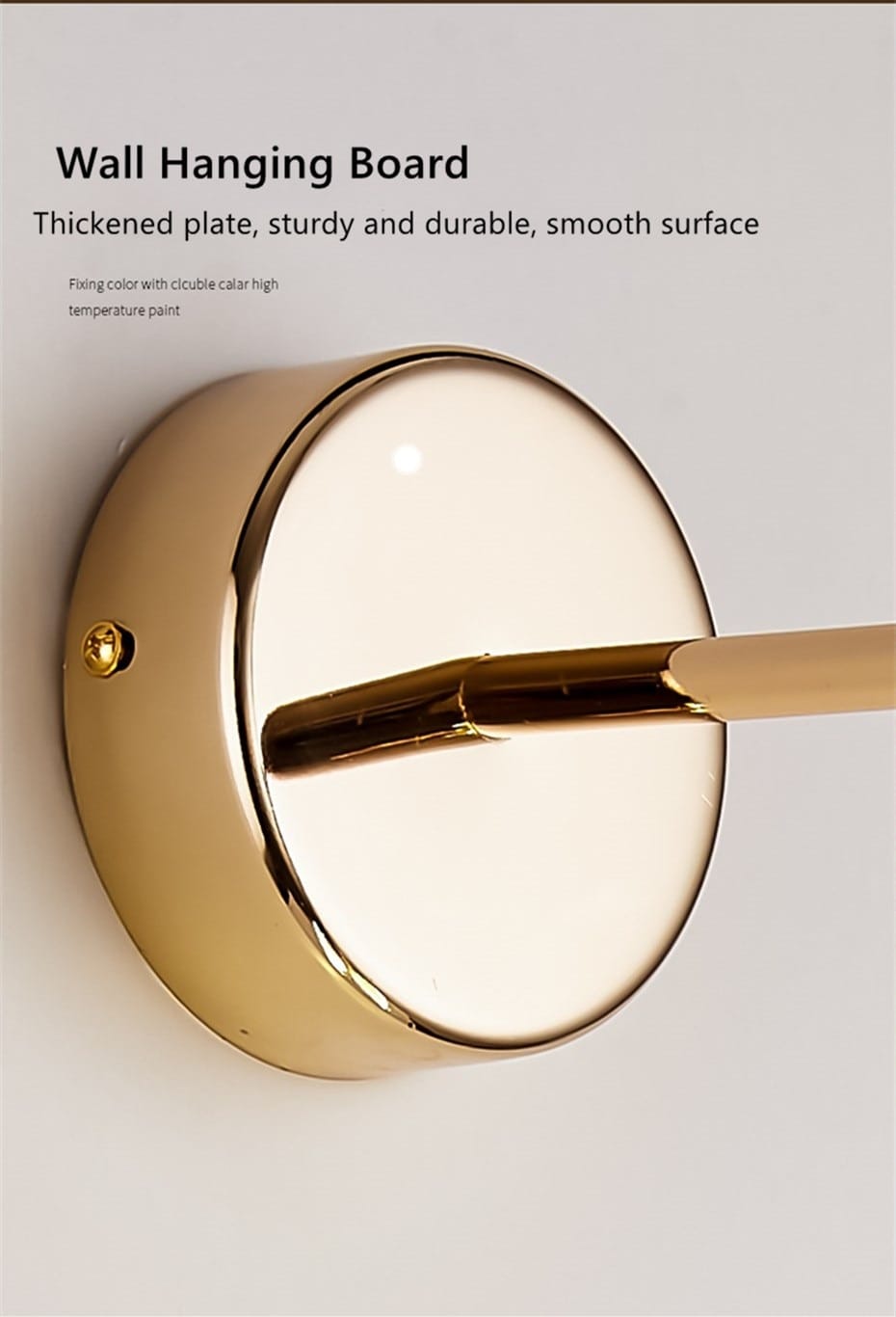 gold-finished wall light with a sleek circular mounting plate and a sturdy horizontal bar designed as a nordic butterfly led bedroom wall light.