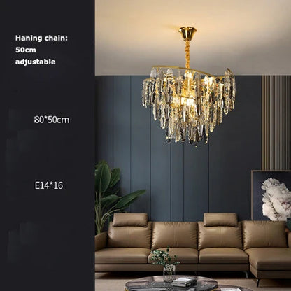 DecorBites™ Art Deco LED Crystal Chandelier Lighting for Foyer