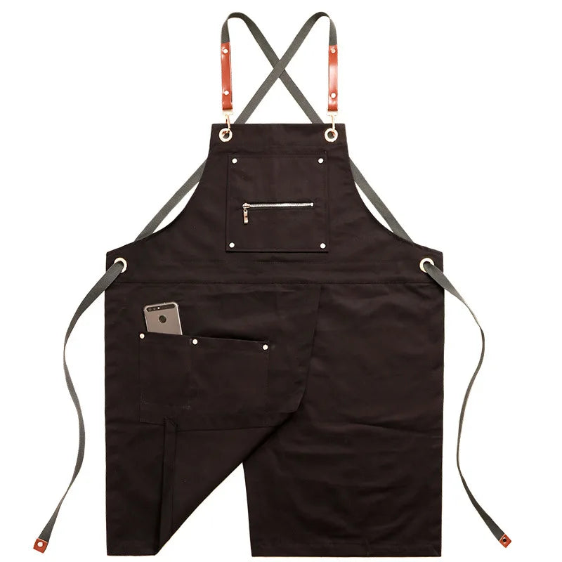 DecorBites™ Apron: Personalized Korean Fashion Uniforms for Barber, Tea, Coffee & Flower Shop