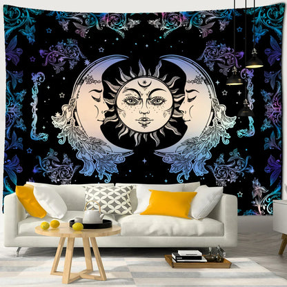 Decobites Sun Moon Universe Tapestry: Colorful Hippie Wall Hanging for Home Decor