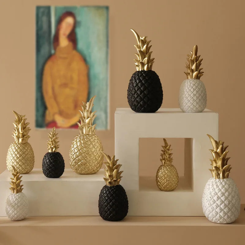 DecorBites™ Golden Pineapple Figurine | Modern Nordic Home Decor & Gift