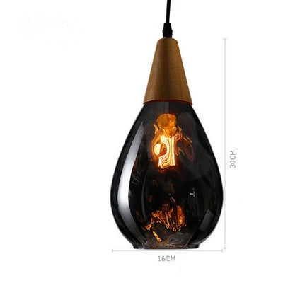 DecorBites™ Glass Wooden Pendant Lamp: Modern Creative Hanging Lighting for Living Room, Restaurant, Bar.