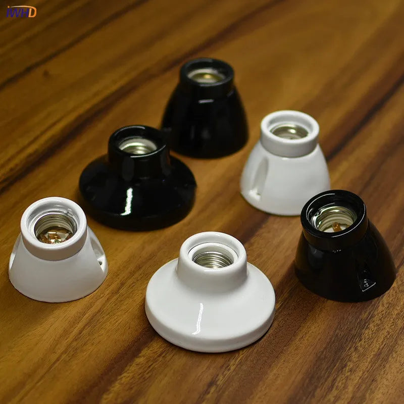 DecorBites™ Ceramic E27 Lamp Bulb Holder Base, Table Ceiling Fitting Socket Lampholder