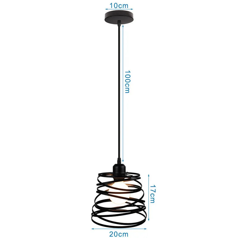 Black Retro Cage Pendant Light