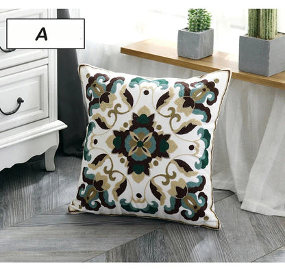 DecorBites™ Ethnic Style Canvas Embroidery Pillow Cover 45x45cm