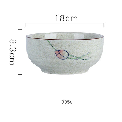 DecorBites™ 6/7 Inch Ceramic Ramen Bowl - Large Soup Noodle Bowl for Kitchen and Hotel Use