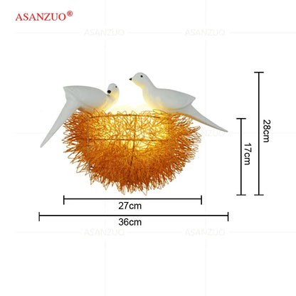 DecorBites™ Birds Nest Wall Lamp | 3D Art Light Fixture for Children Room & Living Room