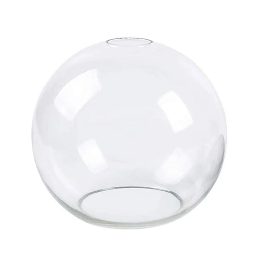 DecorBites™ Hand Blown Clear Glass Globe Lamp Shade with 2 Ends Opening, D18cm Glass Cover Ball Lampshade