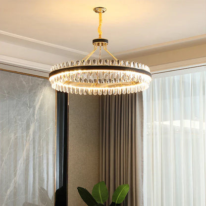 DecorBites™ Gold Stainless Steel Crystal Chandelier for Dinning Room