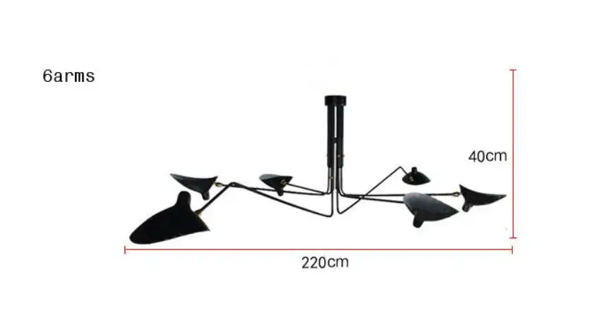 ثريا ديكوربايتس™ سوداء بذراع متأرجح | وحدة إضاءة صناعية قابلة للتعديل للغرف العلوية