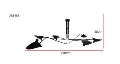 ثريا ديكوربايتس™ سوداء بذراع متأرجح | وحدة إضاءة صناعية قابلة للتعديل للغرف العلوية