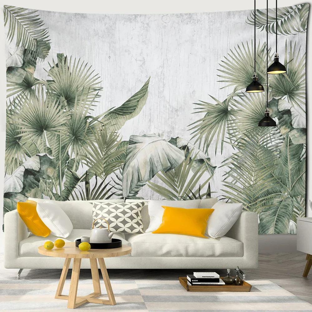 Decobites Banana Tree Mist Tapestry Wall Hanging Boho Hippie Polyester Home Decor