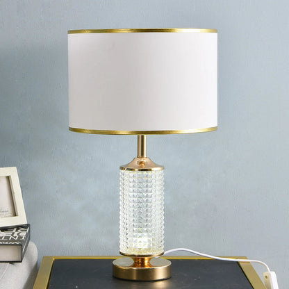 DecorBites™ Clear Crystal Glass LED Table Lamp for Bedroom and Living Room