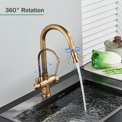 2-in-1 Kitchen Faucet with Filter Water Outlet