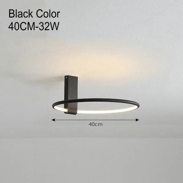 DecorBites™ LED Round Ceiling Lamp Scandinavian Design White Black Gold Metal Aluminum