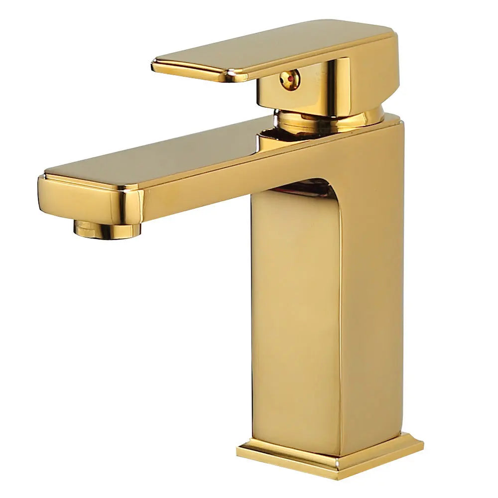 Decorbites™ Grifo de Lavabo Dorado: Grifo de Fregadero de Baño de Una Manija y Mezclador de Lavabo de Latón