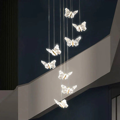 DecorBites™ Butterfly Ladder Pendant Lights Chandelier for Loft Decor Interior Lighting Stairs Bedside