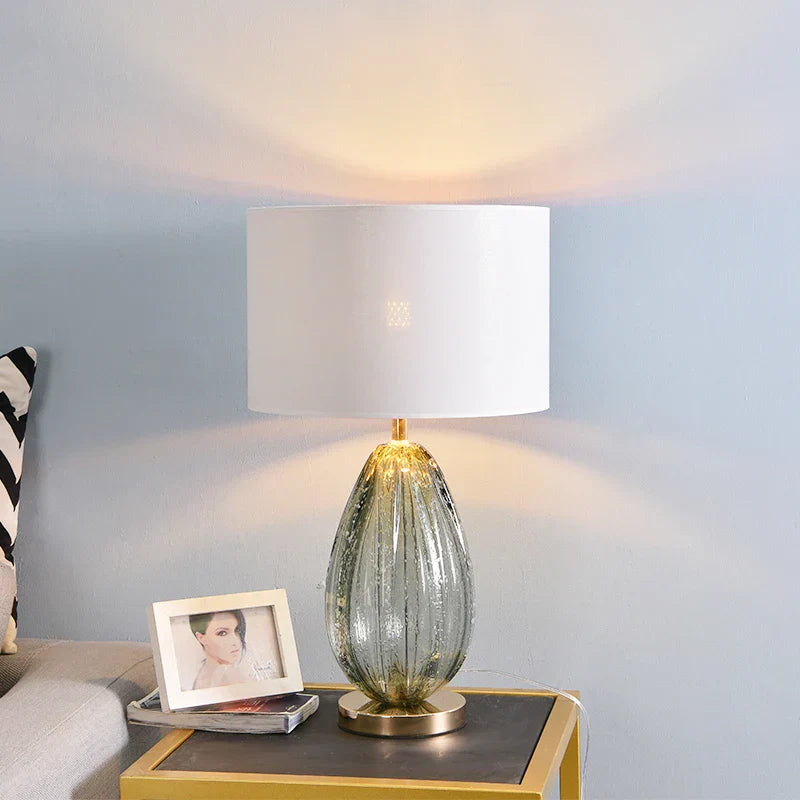 DecorBites™ Glaze Liuli Crystal Table Lamp, Large Lamp for Living Room and Bedroom