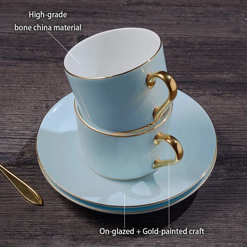 DecorBites™ Bone China Coffee Set Tea Luxury Porcelain Set with Teapot and Cups