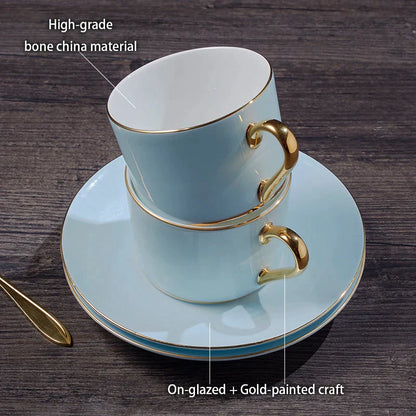 DecorBites™ Bone China Coffee Set Tea Luxury Porcelain Set with Teapot and Cups