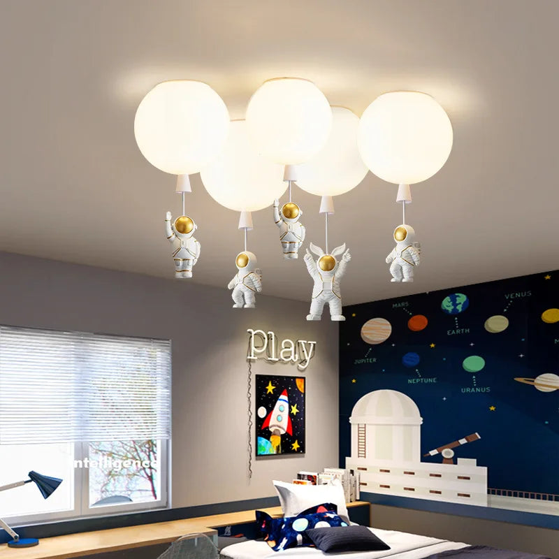 DecorBites™ Kids Space Balloon LED Ceiling Lamp - Creative Nordic Cartoon Decor