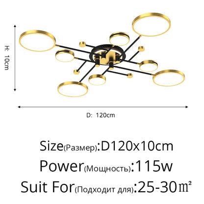 DecorBites™ LED Chandelier Lights: Dimmable, Remote Control, Modern Design for Home Lighting