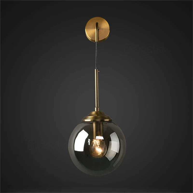 DecorBites™ Glass Ball Wall Light: Gold Sconces for Bedroom & Living Room