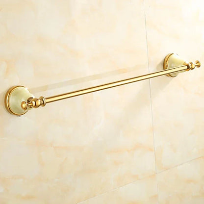 DecorBites™ Gold Bathroom Accessories Set: Shelf, Towel Rack, Holder, Brush Holder, Bath Hardware