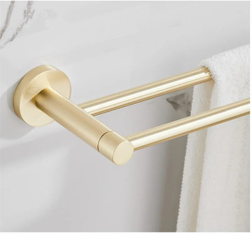 DecorBites™ Brushed Gold Bathroom Hardware Set for Bath Accessories and Organization.