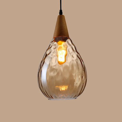 DecorBites™ Glass Wooden Pendant Lamp: Modern Creative Hanging Lighting for Living Room, Restaurant, Bar.
