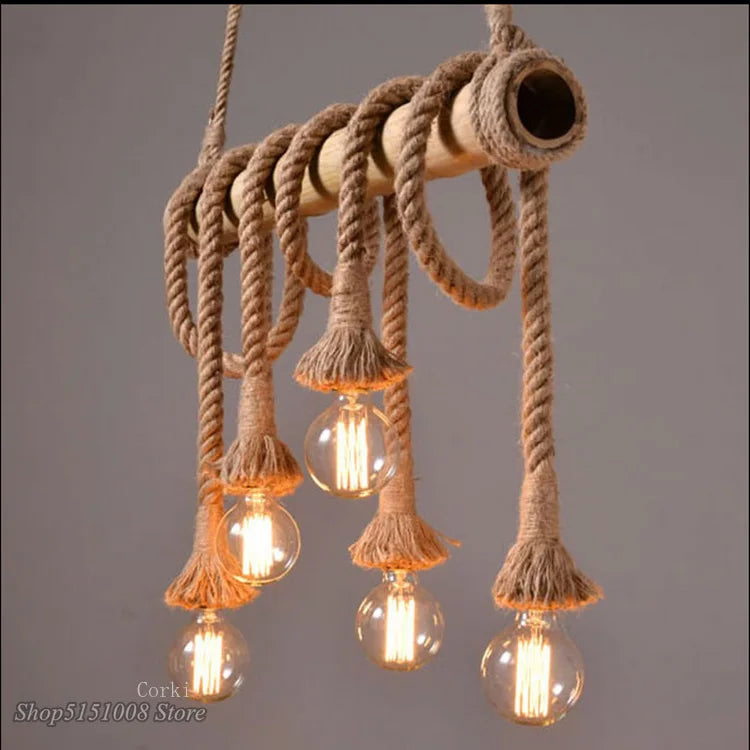 Decorbites™ Bambus-Hängeleuchten: Vintage-Loft-Beleuchtung für Küche, Café, Bar.